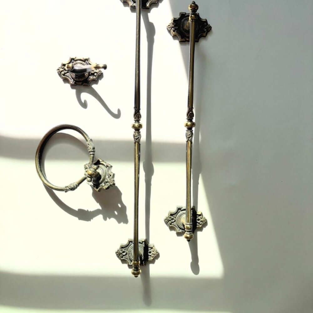 Set of Vintage Ajax Brass Premiere Collection Hardware Set - Picture 3 of 6